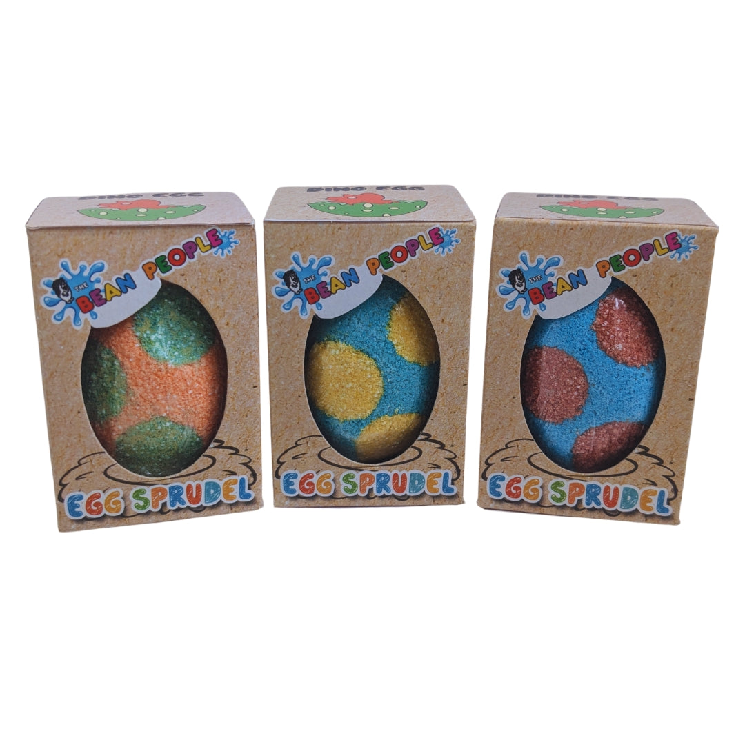 Dino Egg Bath Bomb Sprudel with a surprise sponge dinosaur