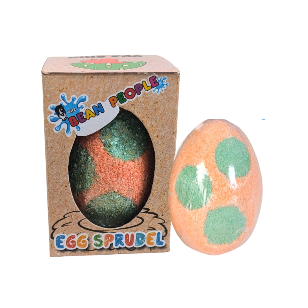 Dino Egg Bath Bomb Sprudel with a surprise sponge dinosaur