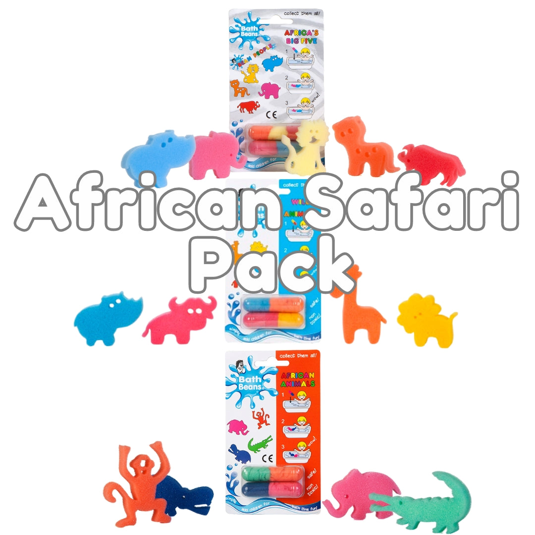 Africa's Ultimate Safari Pack: three packs of animal Bath Beans