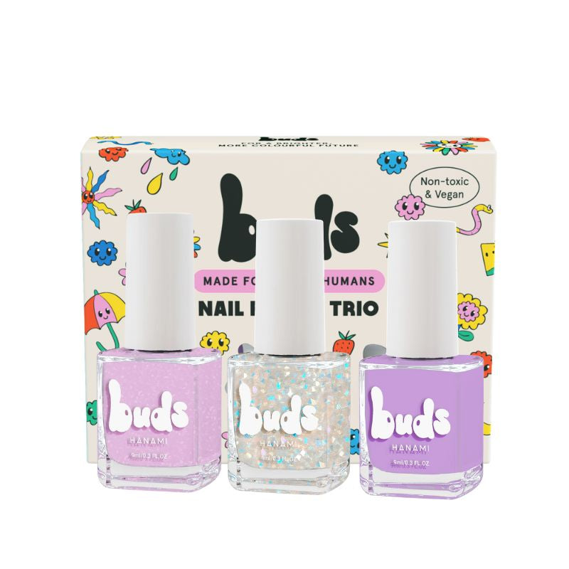 Buds Purple & Sparkle Trio kids nail polish