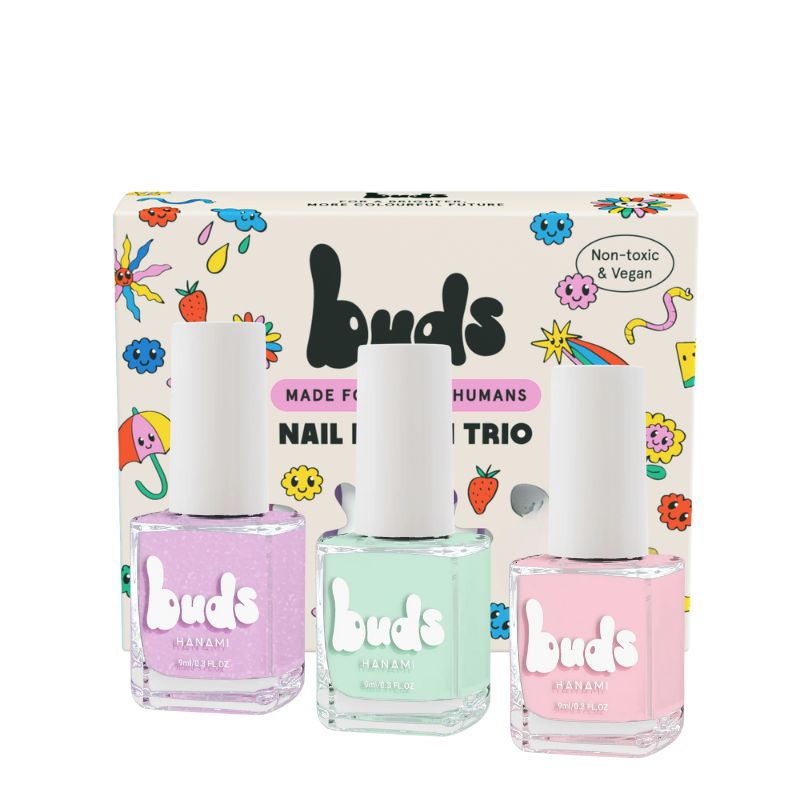 Buds pastel kids nail polish range box