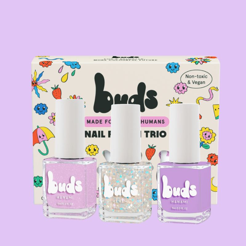 Purple Buds kids nail polish from the Purple & Sparkle Trio
