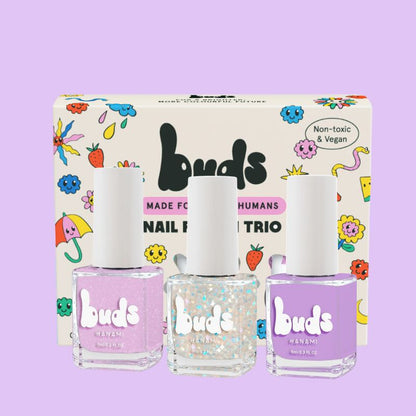 Buds Trio Kids Nail Polish | Purple & Sparkle *NEW*